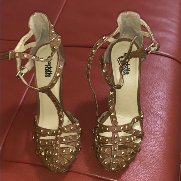 Charlotte Russe Shoes - Brown studded heels